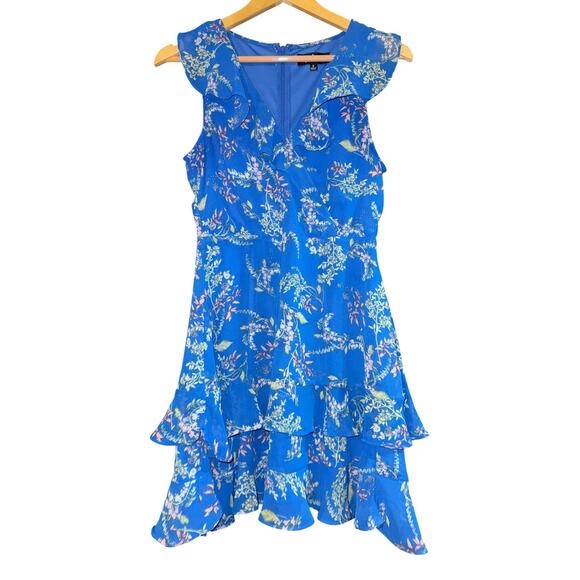 Lulus Dresses & Skirts - Lulus Floral Ruffle Mini Dress Women's Small Tiered Fairy Garden Wedding Event